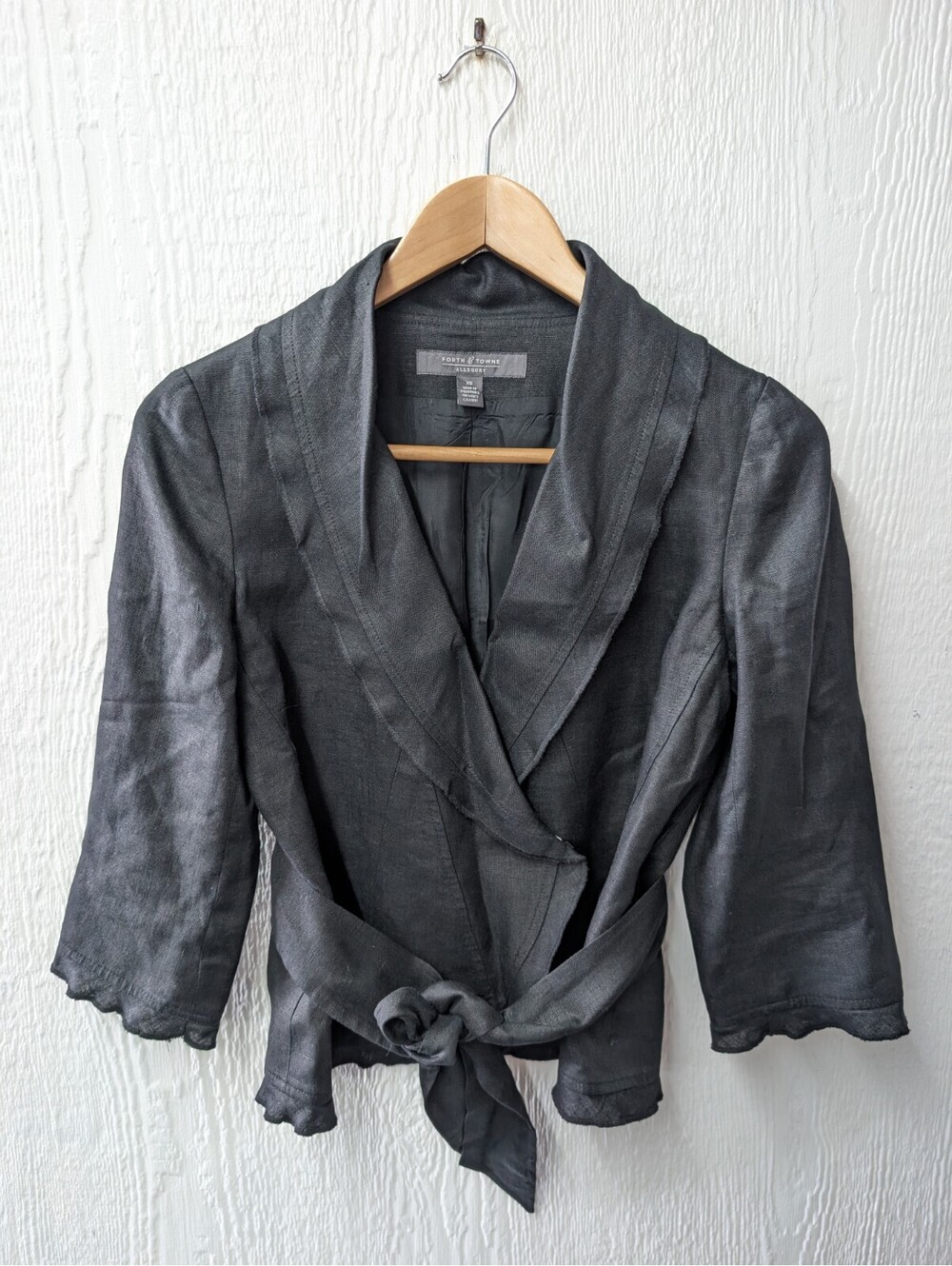 Forth & Towne Allegory 100% Linen Black Jacket Blazer Capsule Career Size XS